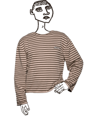 Striped Knitted Cropped Longsleeve