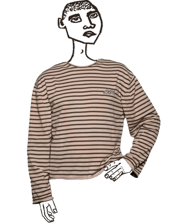 Striped Knitted Cropped Longsleeve